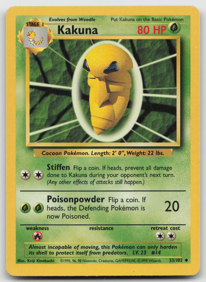 Kakuna Uncommon Base Set 033/102 LP