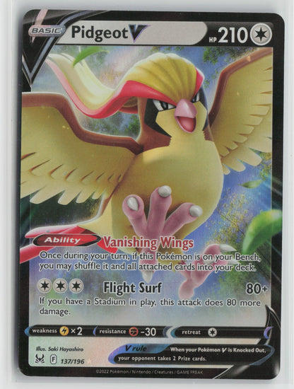 Pidgeot V Ultra Rare Holo SWSH11 137/196 NM
