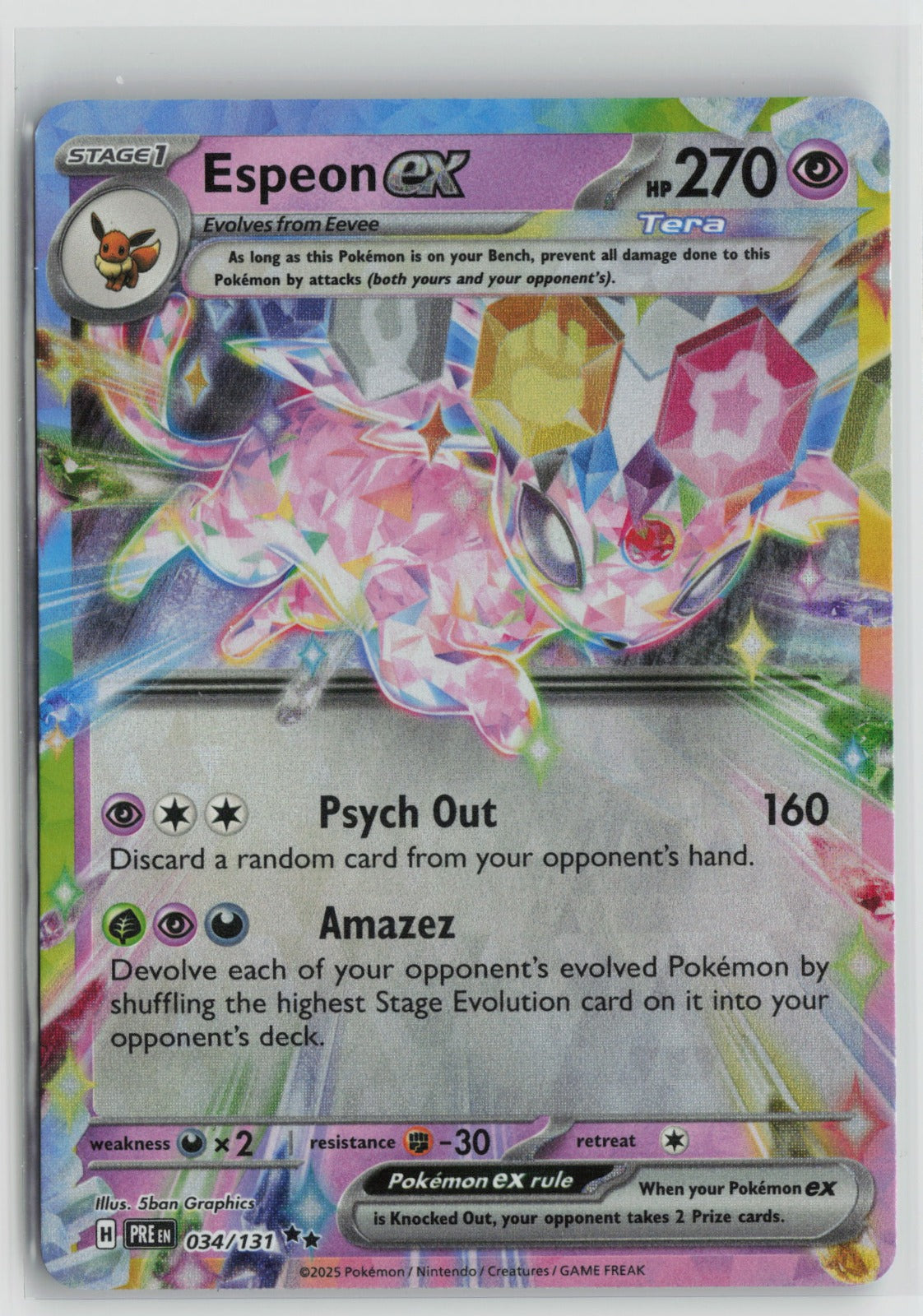 Espeon ex - Double Rare Holo PRE 034/131 NM