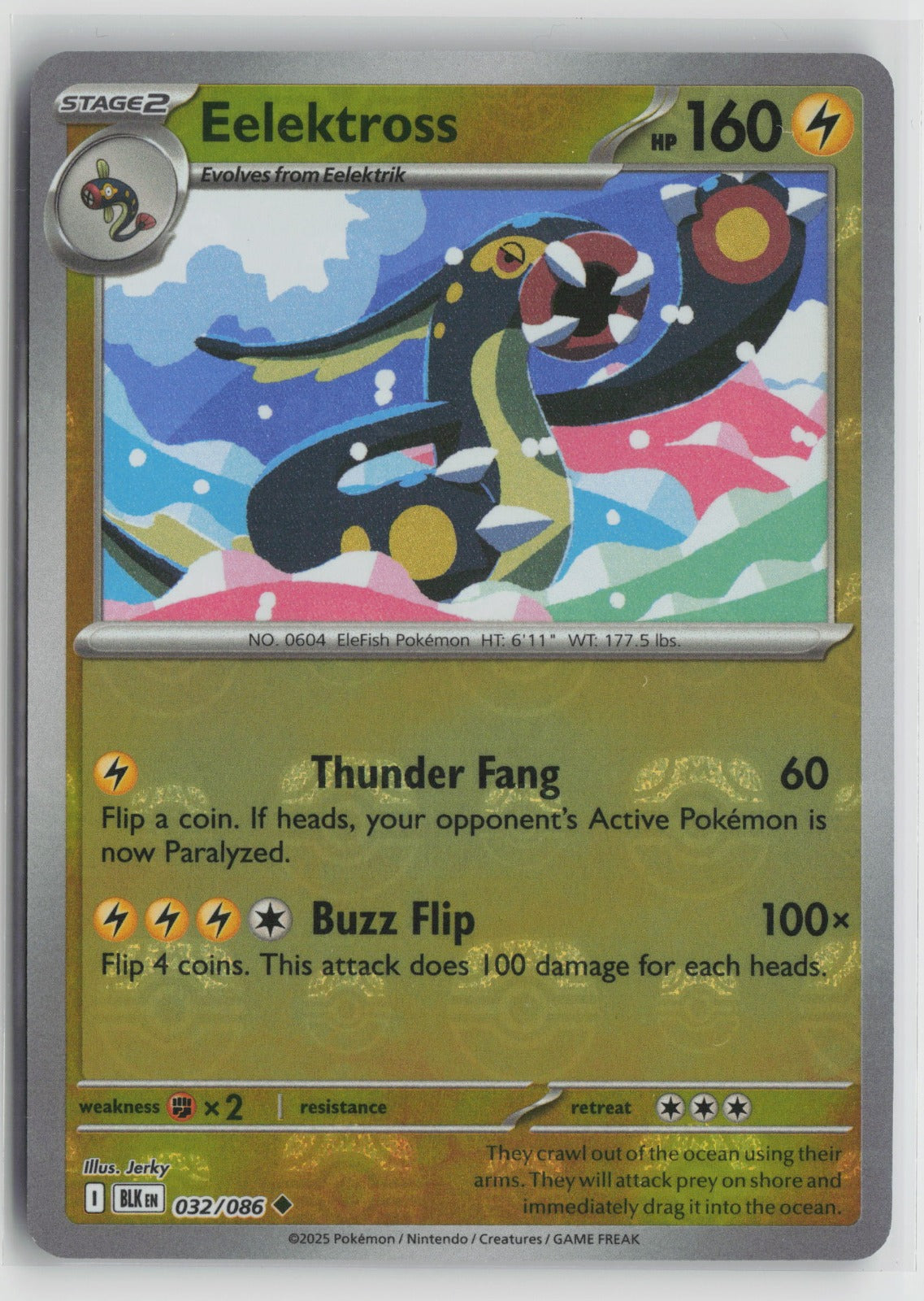 Eelektross (Master Ball Pattern) Uncommon Holo BLK 032/086 NM