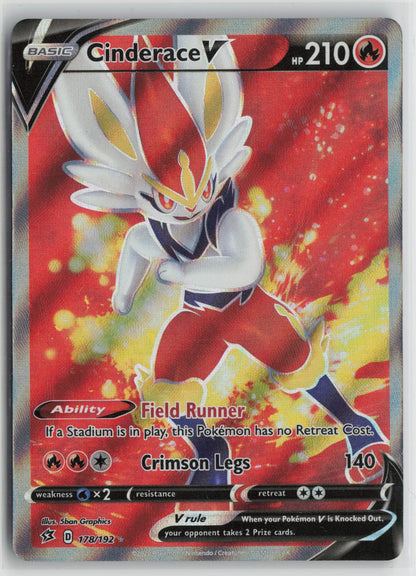 Cinderace V (Full Art) Ultra Rare Holo SWSH02 178/192 HP