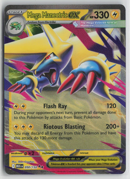 Mega Manectric ex - Double Rare Holo MEG 050/132 NM