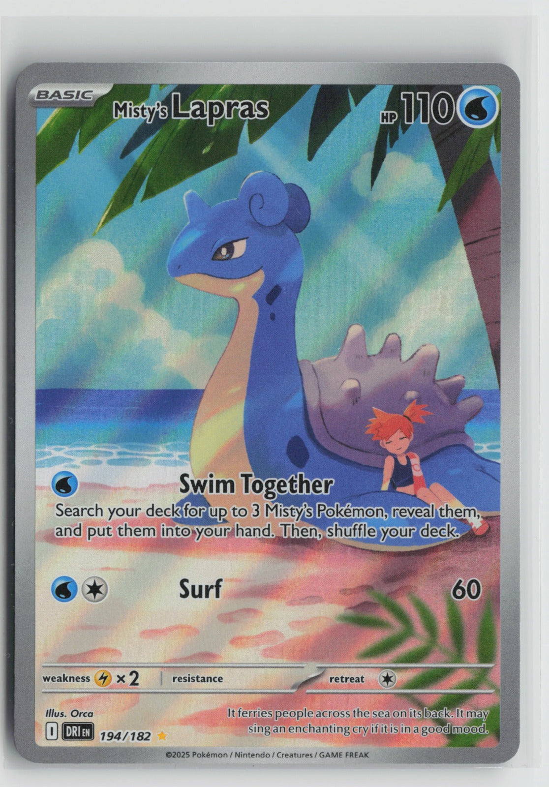 Misty's Lapras - Illustration Rare Holo DRI 194/182 NM