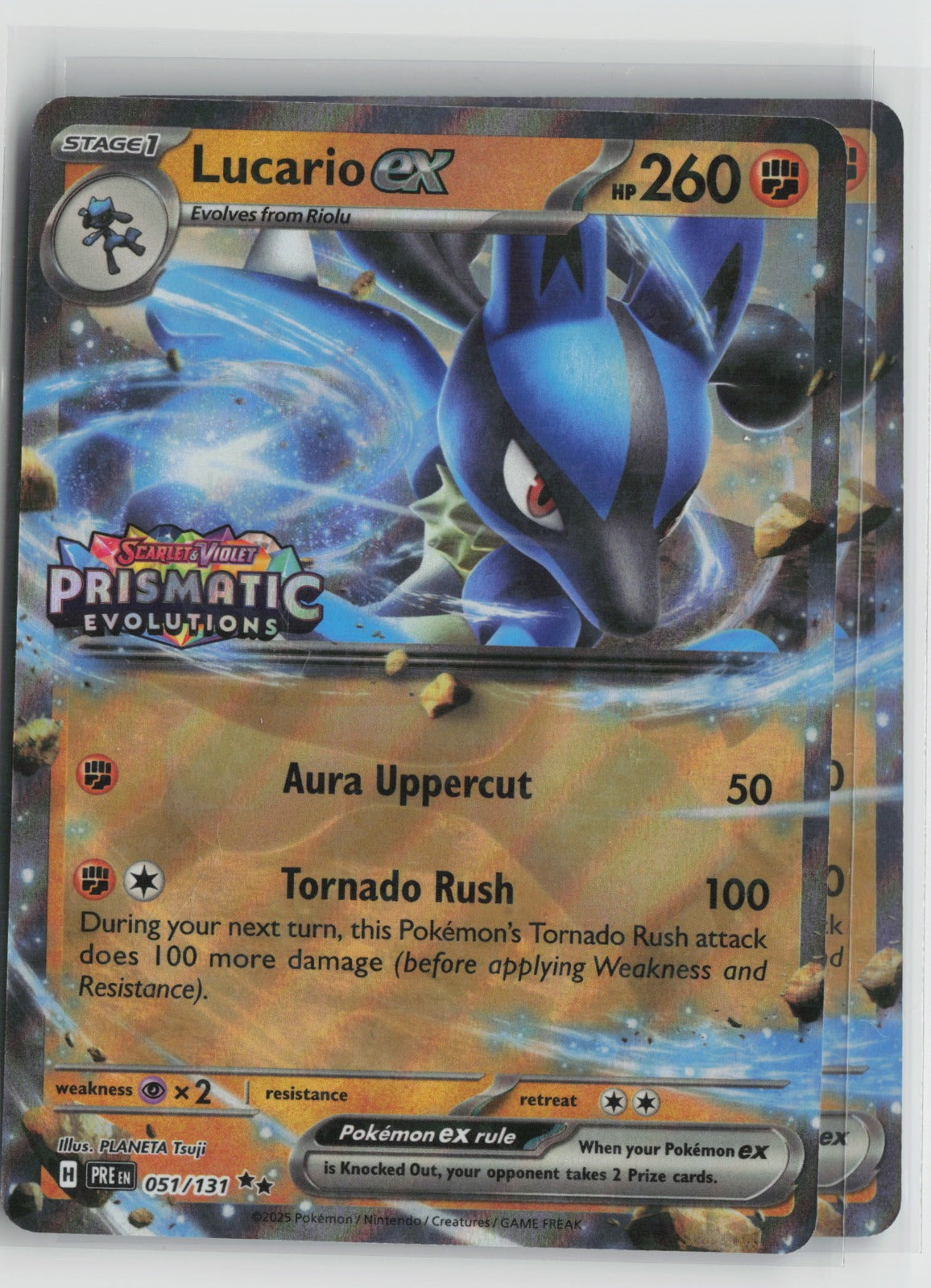 Lucario ex (Prismatic Evolutions Stamp) Double Rare Holo MCAP 051/131 NM