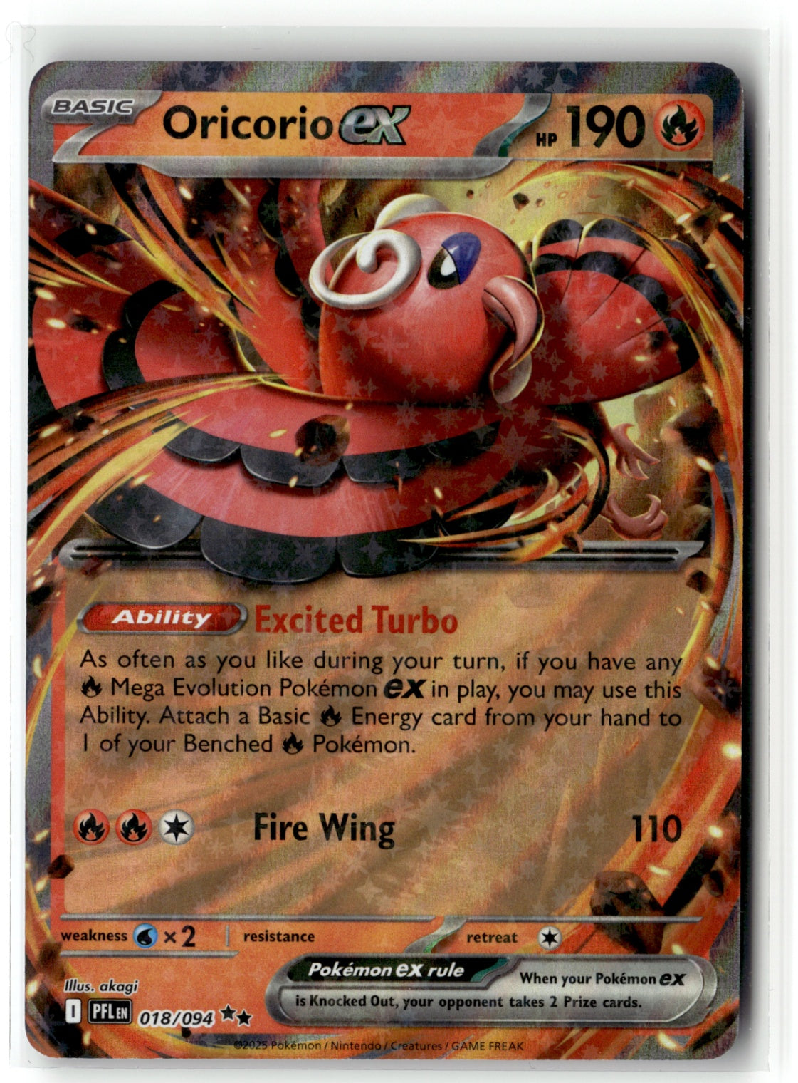 Oricorio ex - Double Rare ME02: Phantasmal Flames 018/094 NM