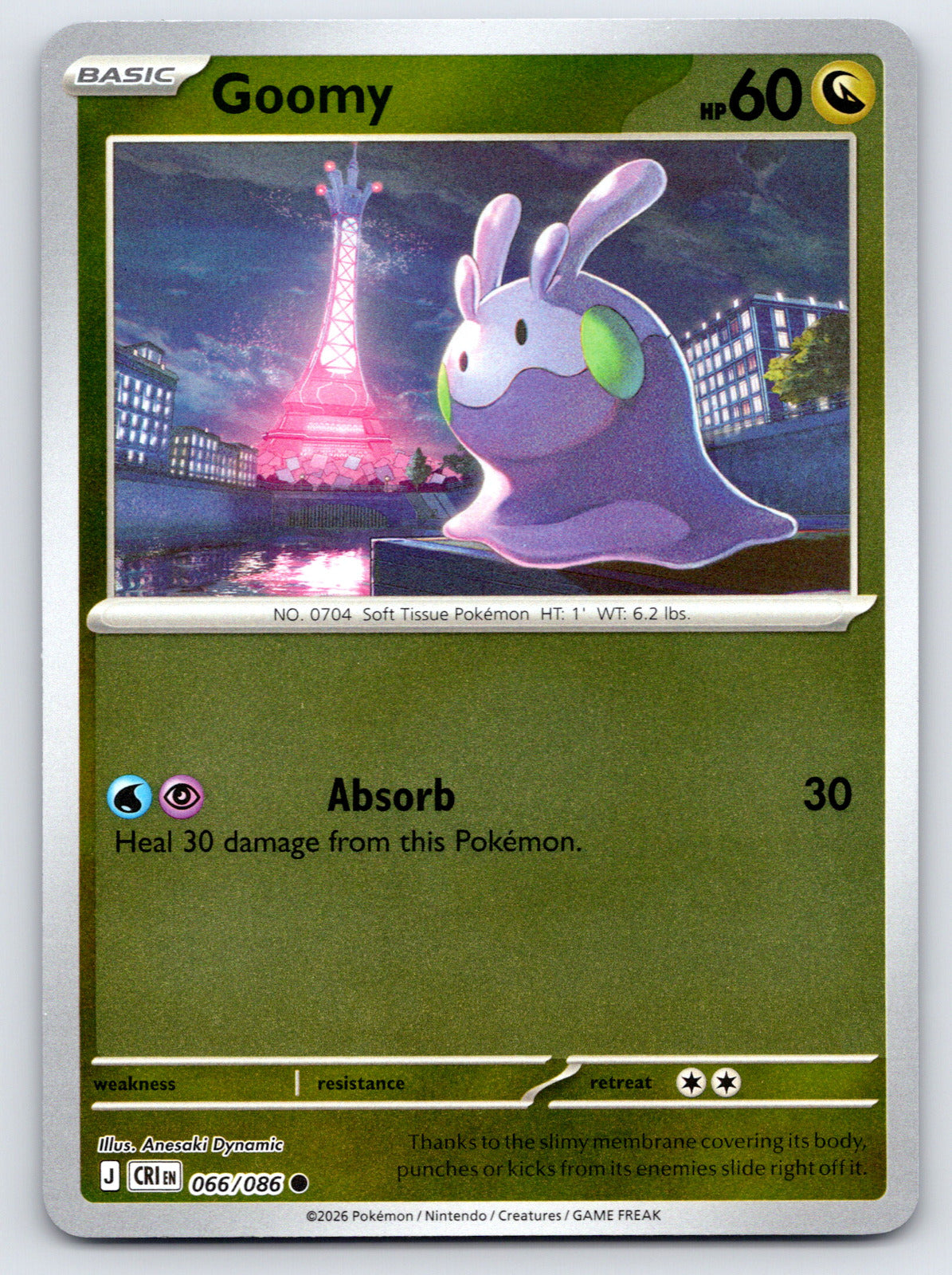 Goomy Common Reverse Holo CRI 066/086 NM