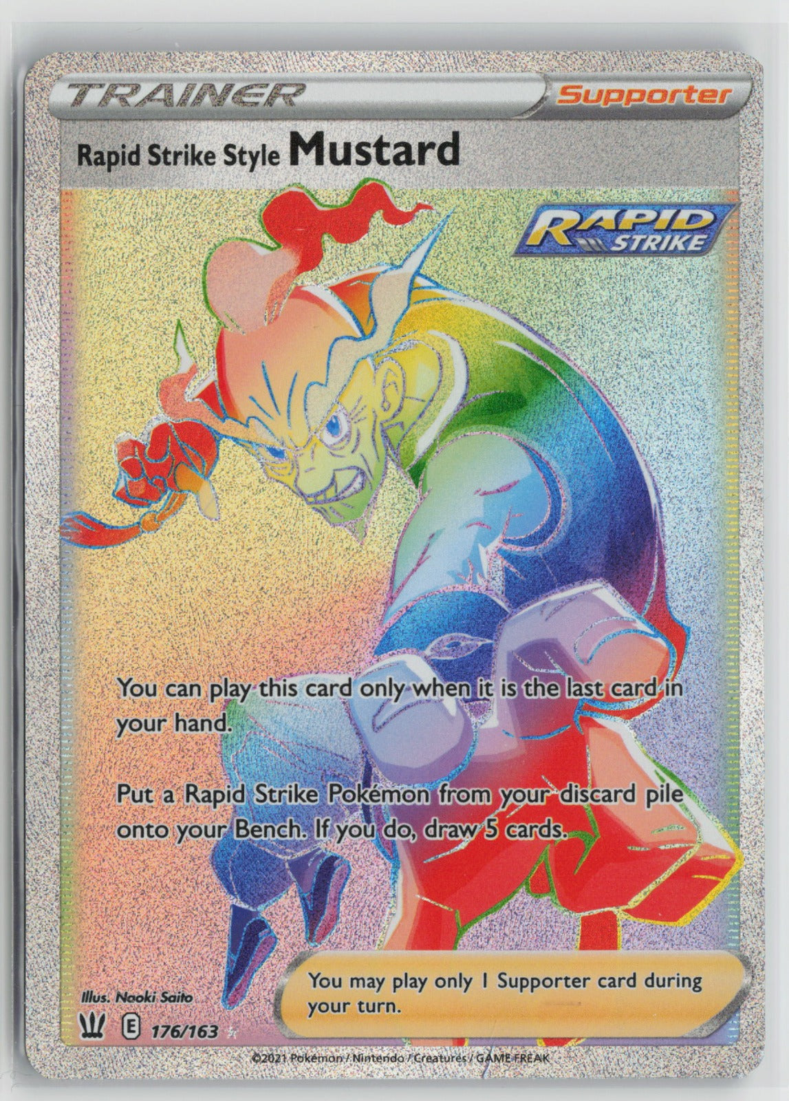 Rapid Strike Style Mustard (Secret) Secret Rare Holo SWSH05 176/163 LP