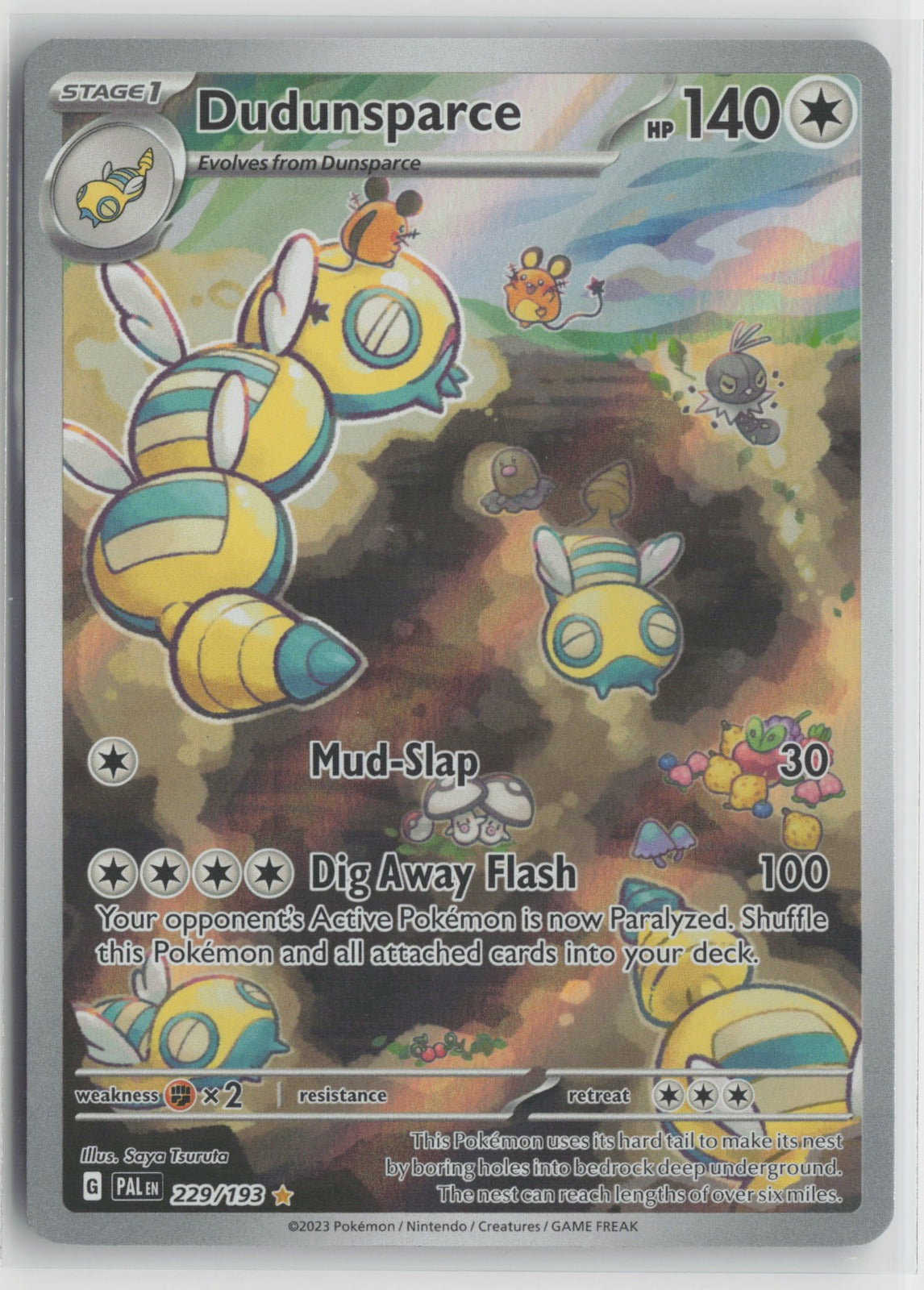 Dudunsparce Illustration Rare Holo PAL 229/193 NM