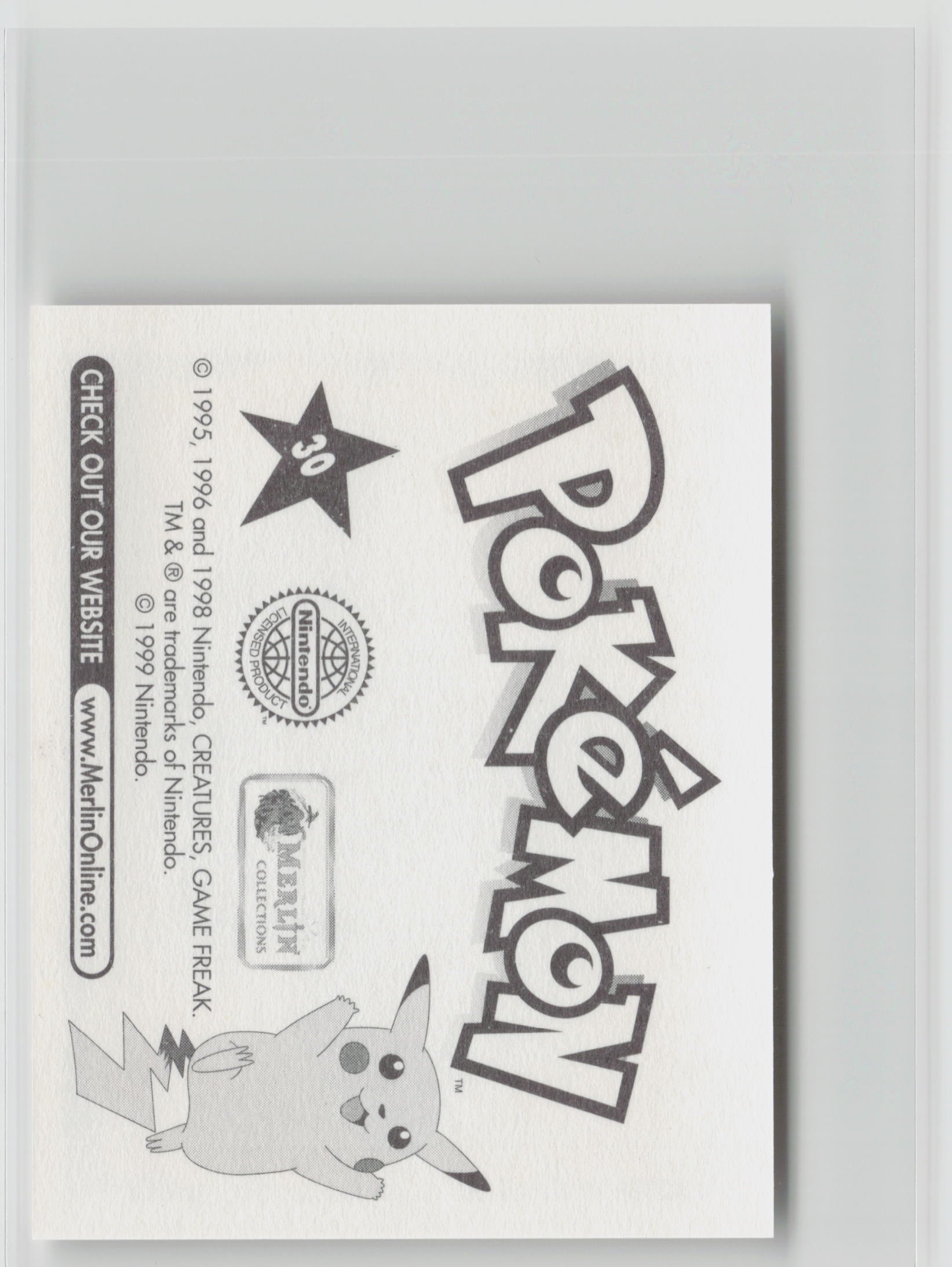 Nidorina - Merlin Topps Sticker 1999 #30 NM (Back)