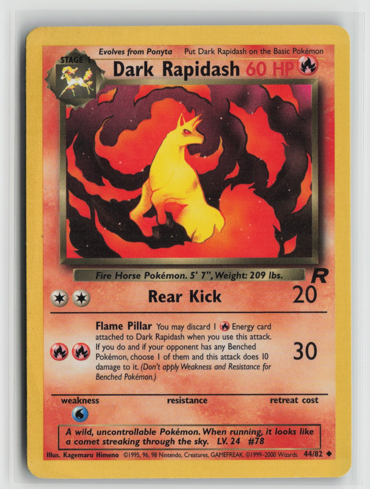 Dark Rapidash Uncommon Unlimited TR 44/82 LP