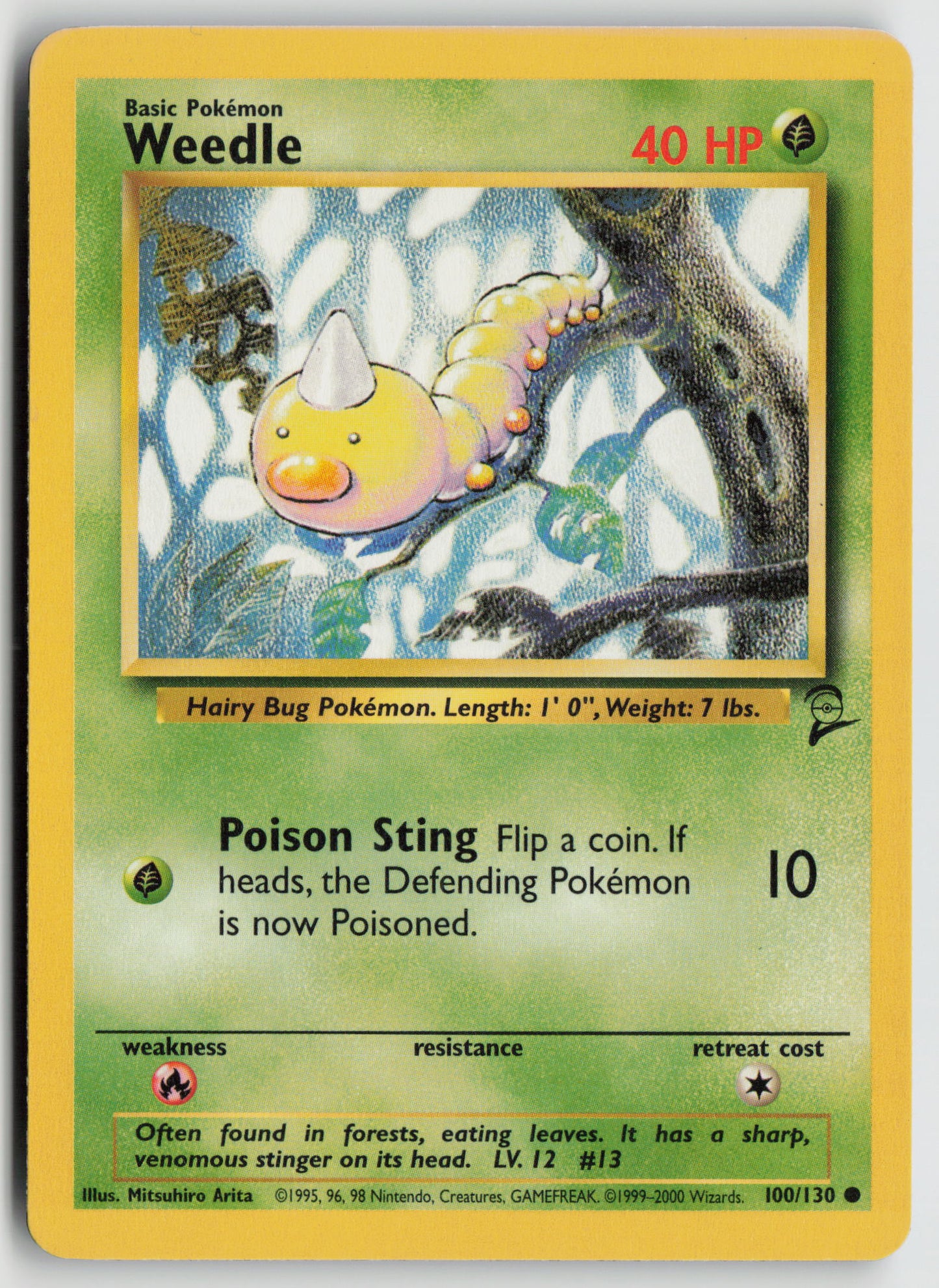 Weedle Common Base Set 2 100/130 MP