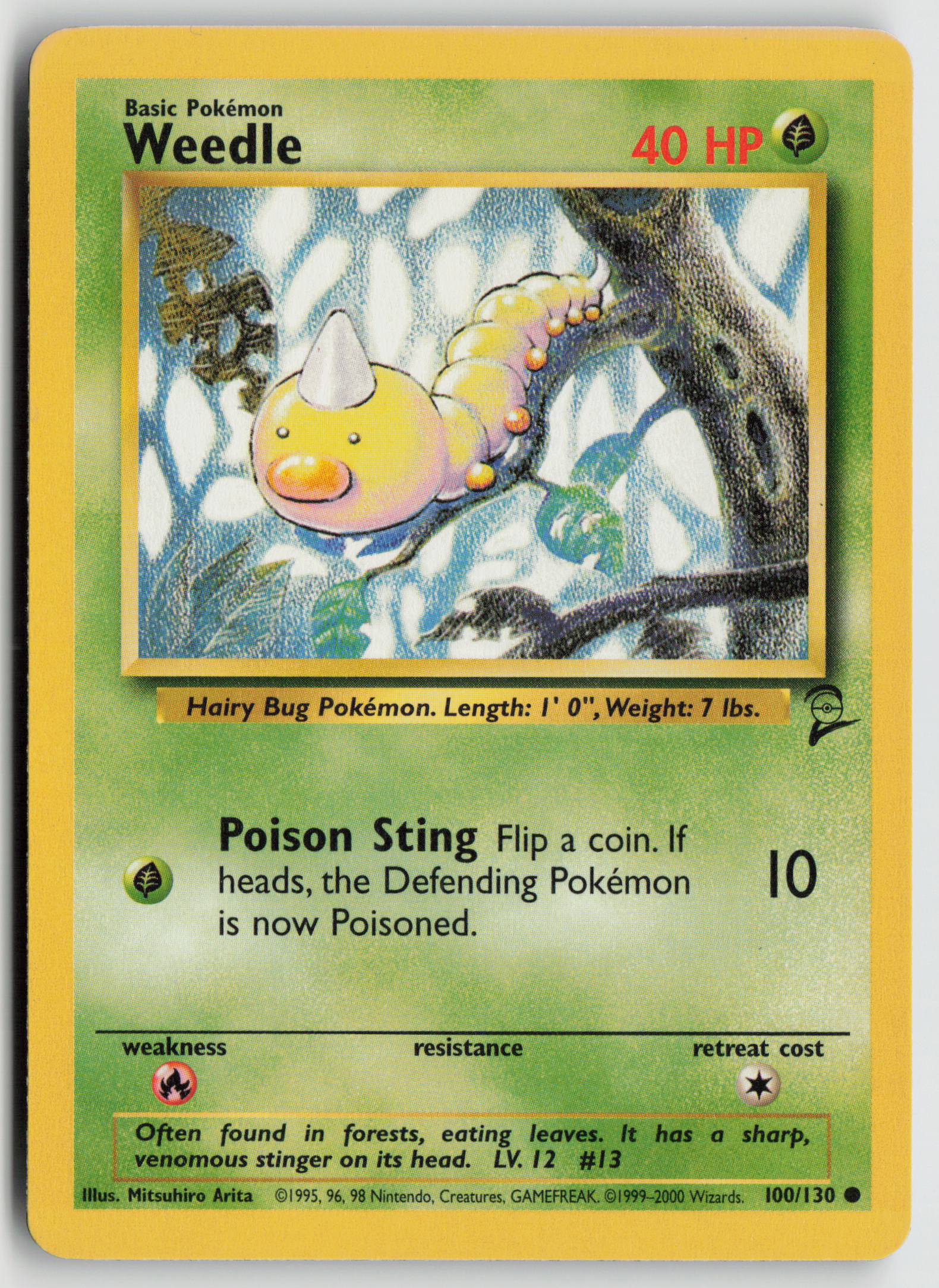 Weedle Common Base Set 2 100/130 MP