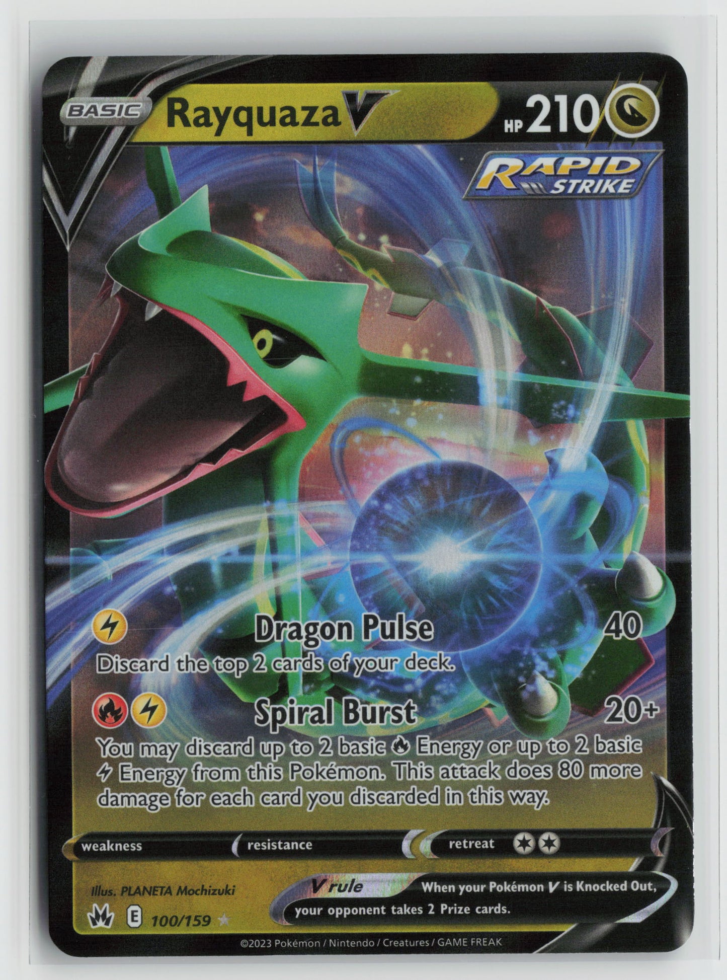 Rayquaza V Ultra Rare Holo CRZ 100/159 NM