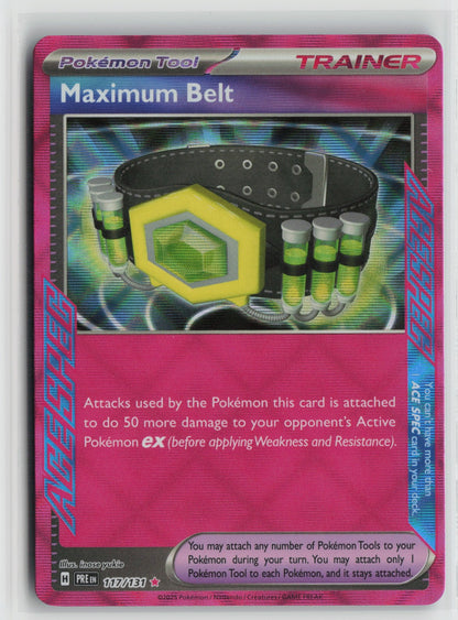 Maximum Belt ACE SPEC Rare Holo PRE 117/131 NM