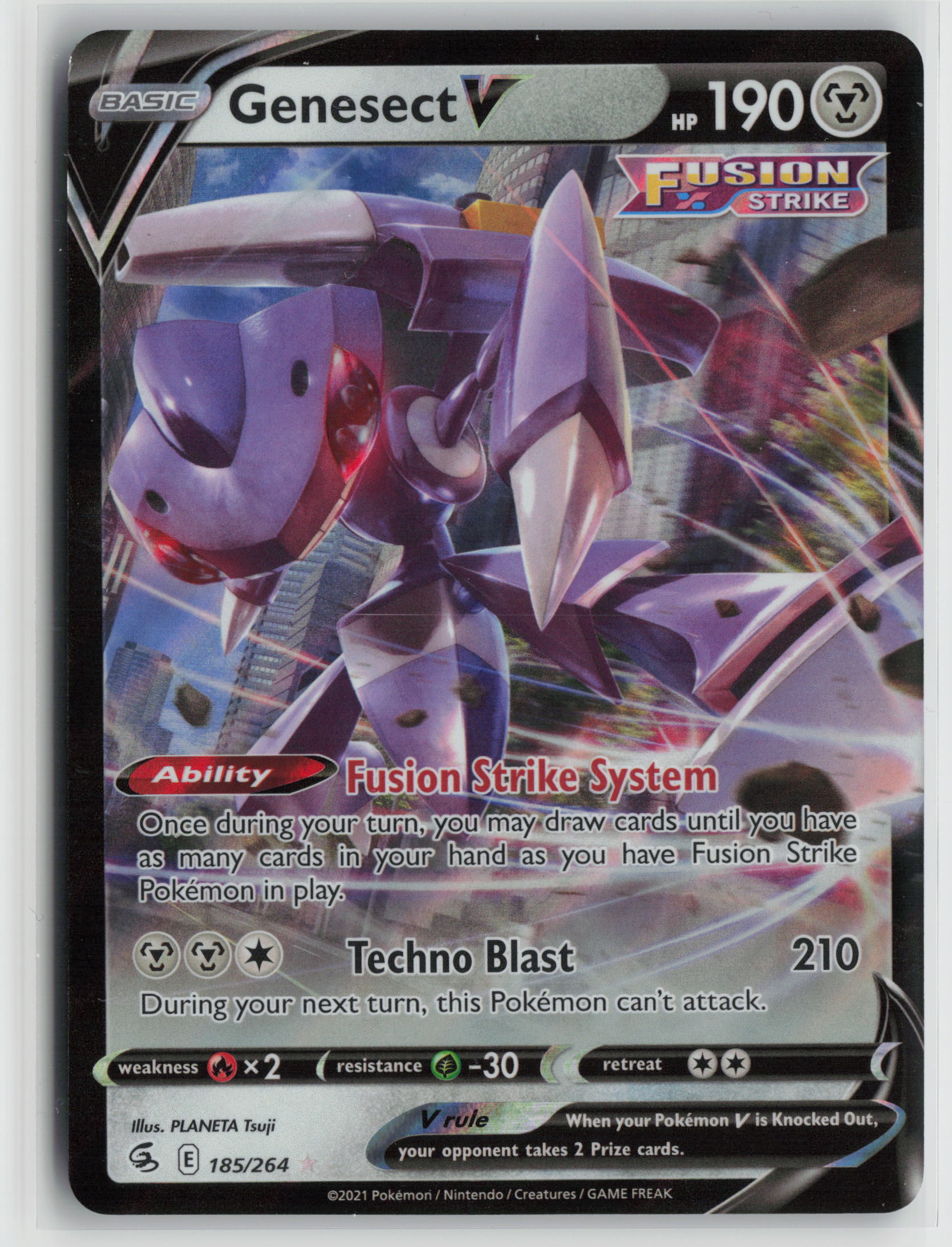 Genesect V Ultra Rare SWSH08: Fusion Strike 185/264 NM