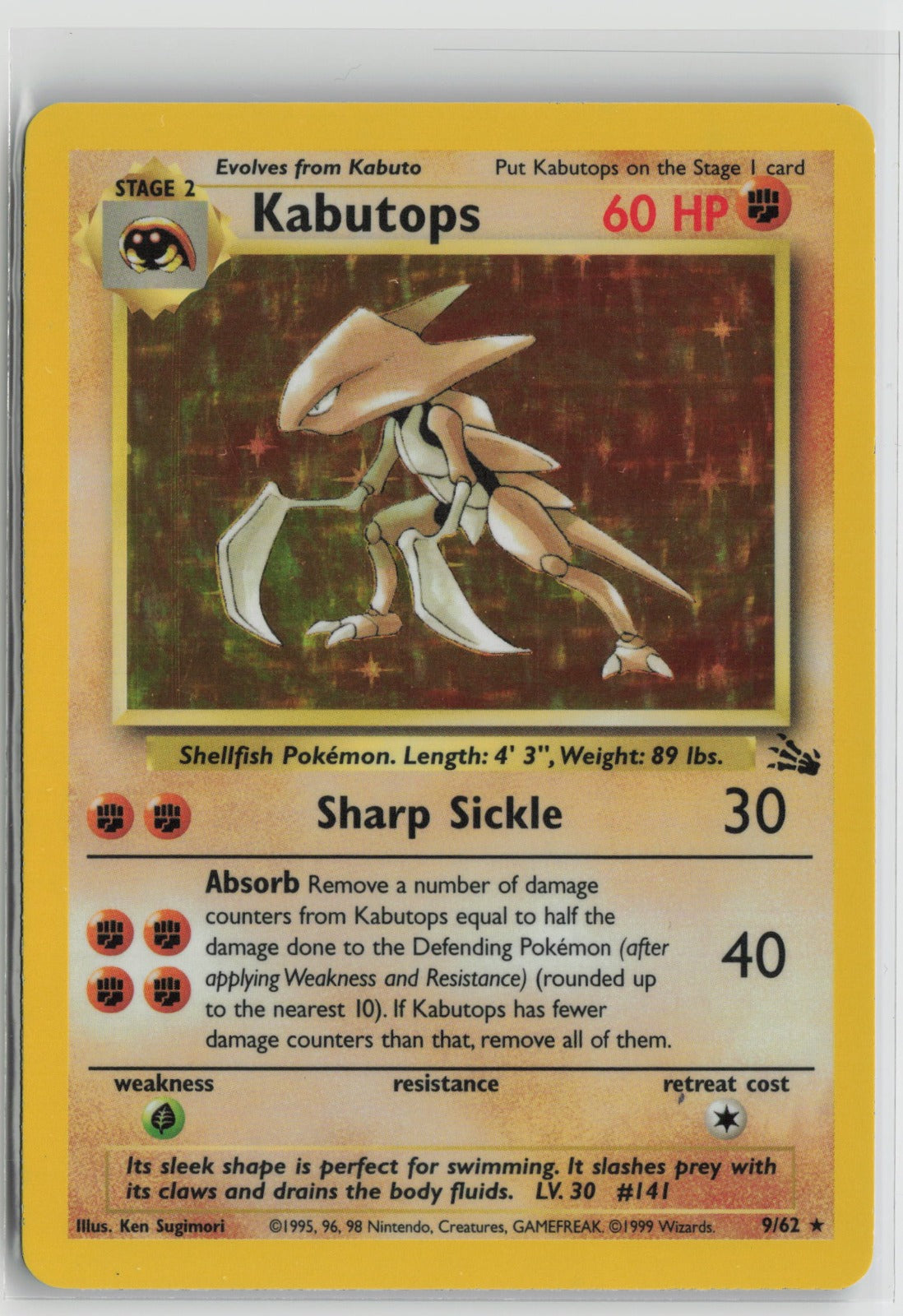 Kabutops (9) Holo Rare Unlimited FO 09/62 LP