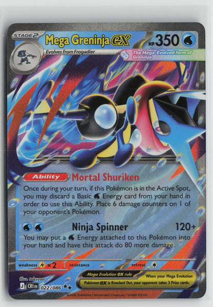 Mega Greninja ex - Double Rare Holo CRI 022/086 NM