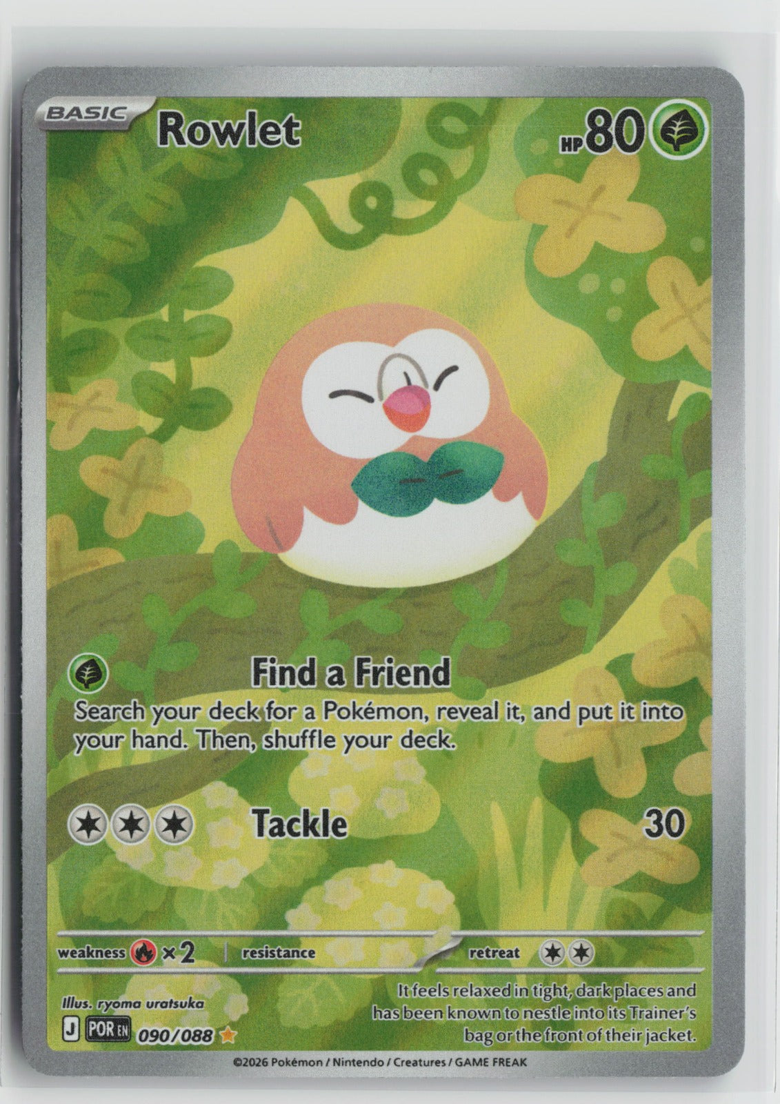 Rowlet Illustration Rare Holo POR 090/088 NM