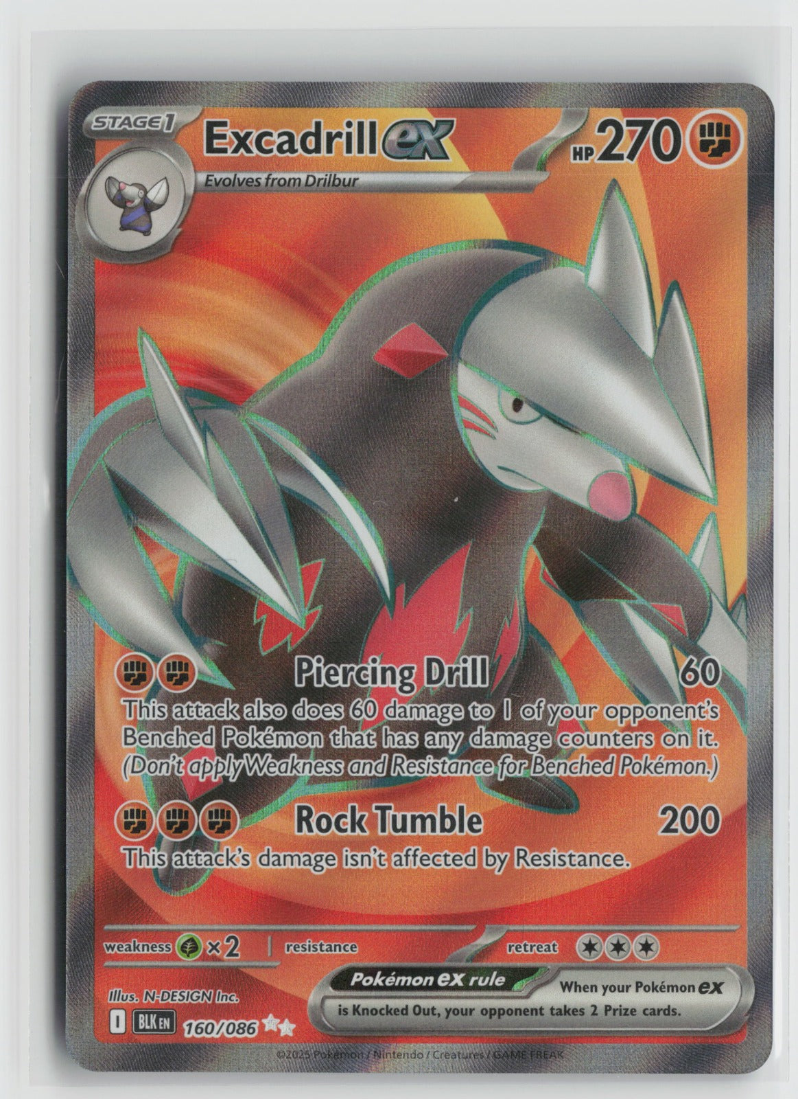 Excadrill ex Ultra Rare Holo BLK 160/086 NM