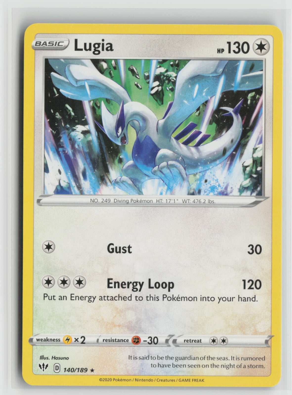 Lugia Rare SWSH03 140/189 NM