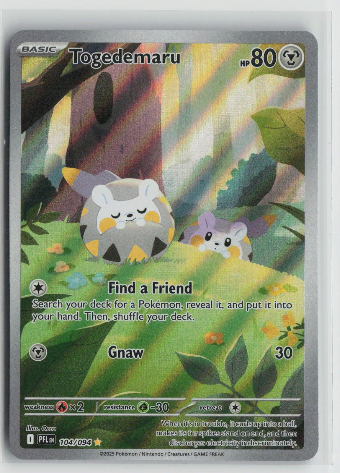 Togedemaru Illustration Rare Holo PFL 104/094 NM