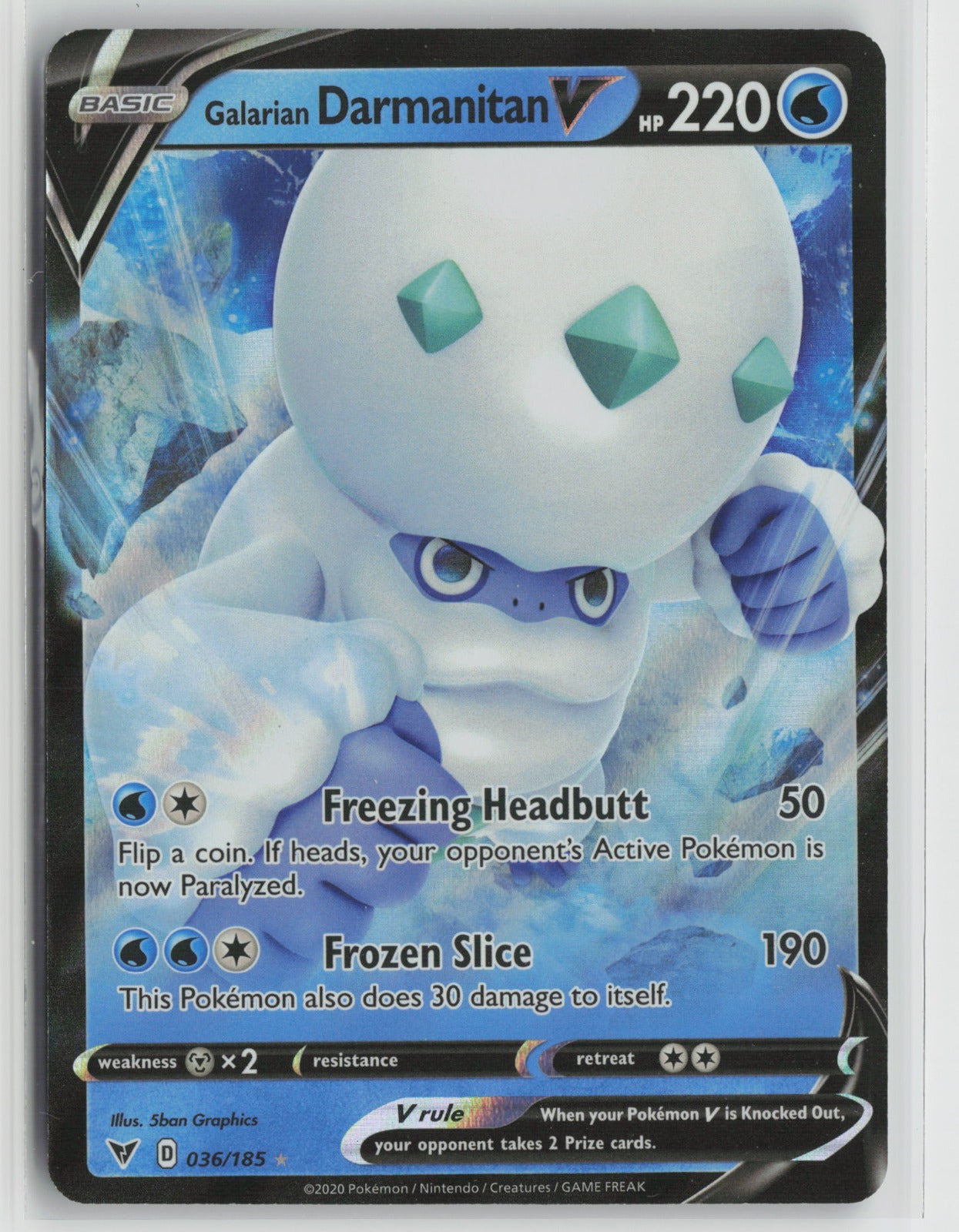 Galarian Darmanitan V Ultra Rare Holo SWSH04 036/185 NM