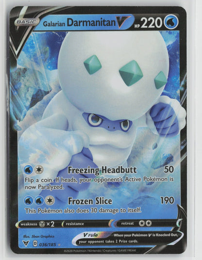 Galarian Darmanitan V Ultra Rare Holo SWSH04 036/185 NM