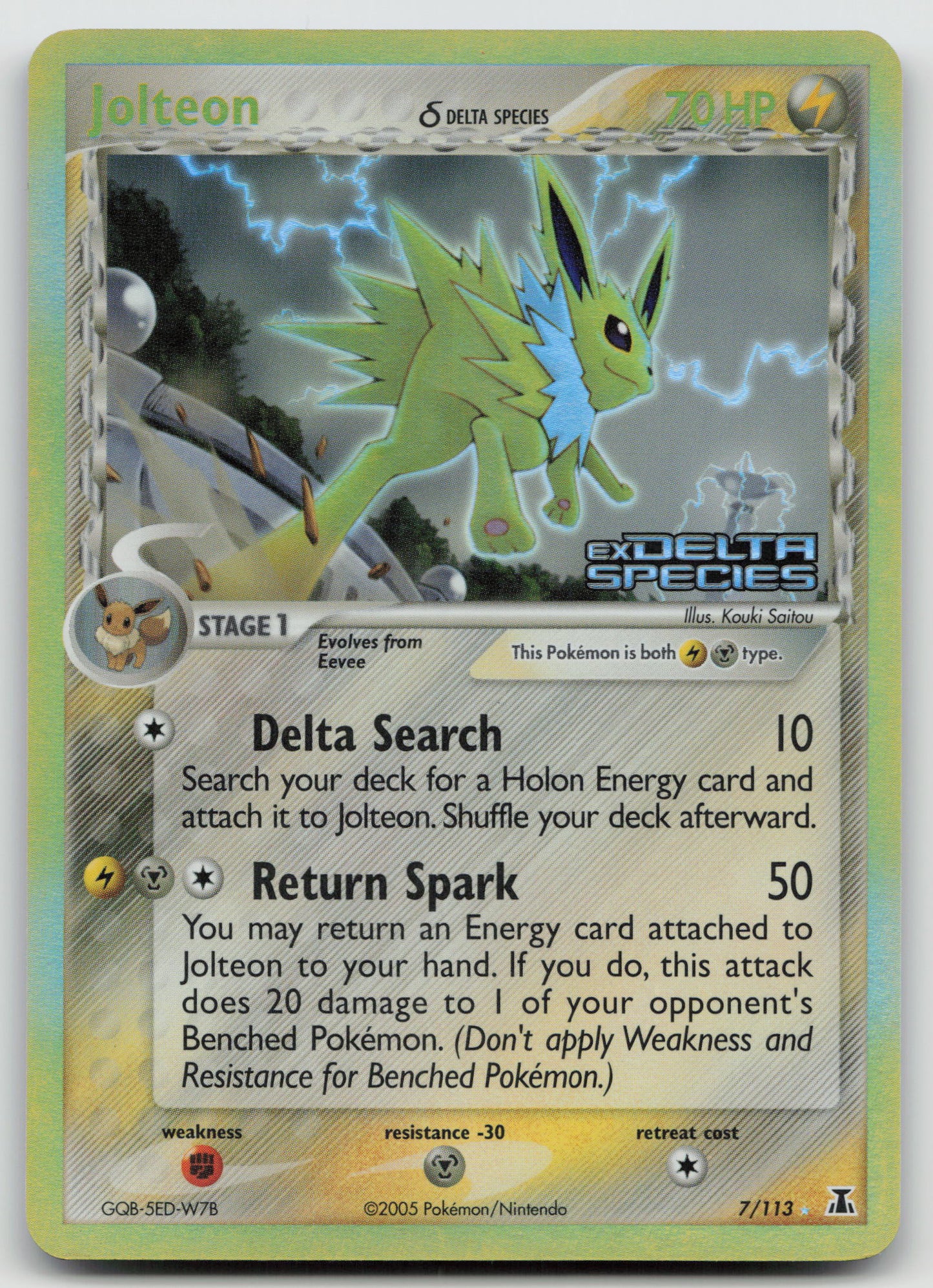 Jolteon (Delta Species) Holo Rare Reverse Holo DS 7/113 MP