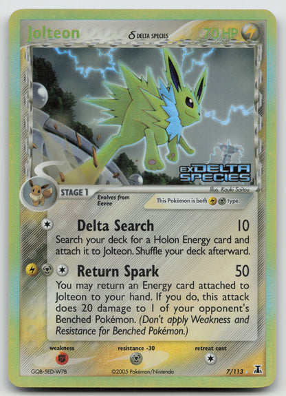 Jolteon (Delta Species) Holo Rare Reverse Holo DS 7/113 MP