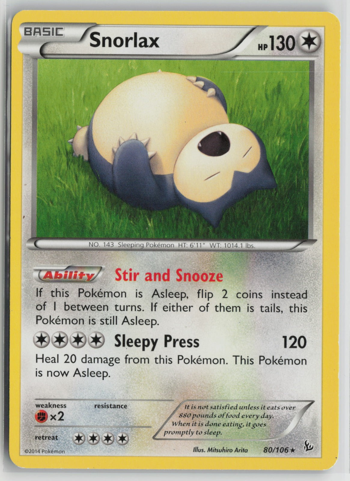 Snorlax Rare FLF 80/106 MP