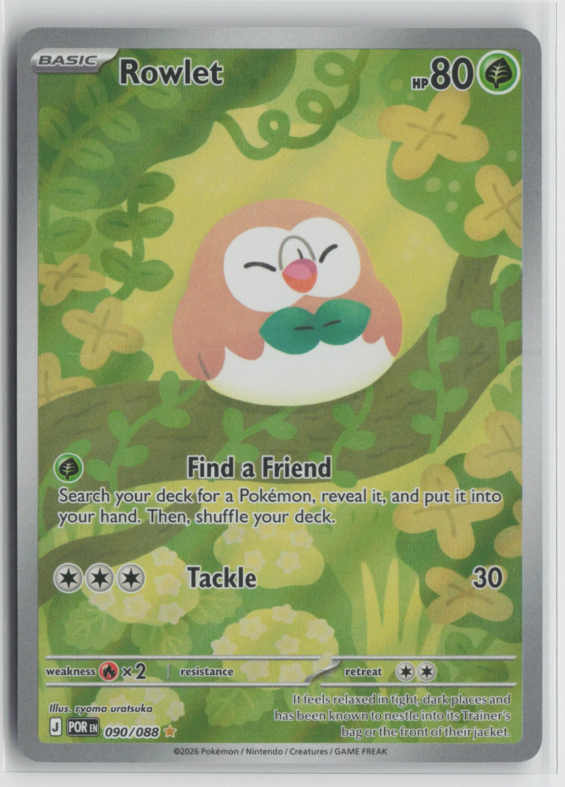 Rowlet Illustration Rare Holo POR 090/088 NM
