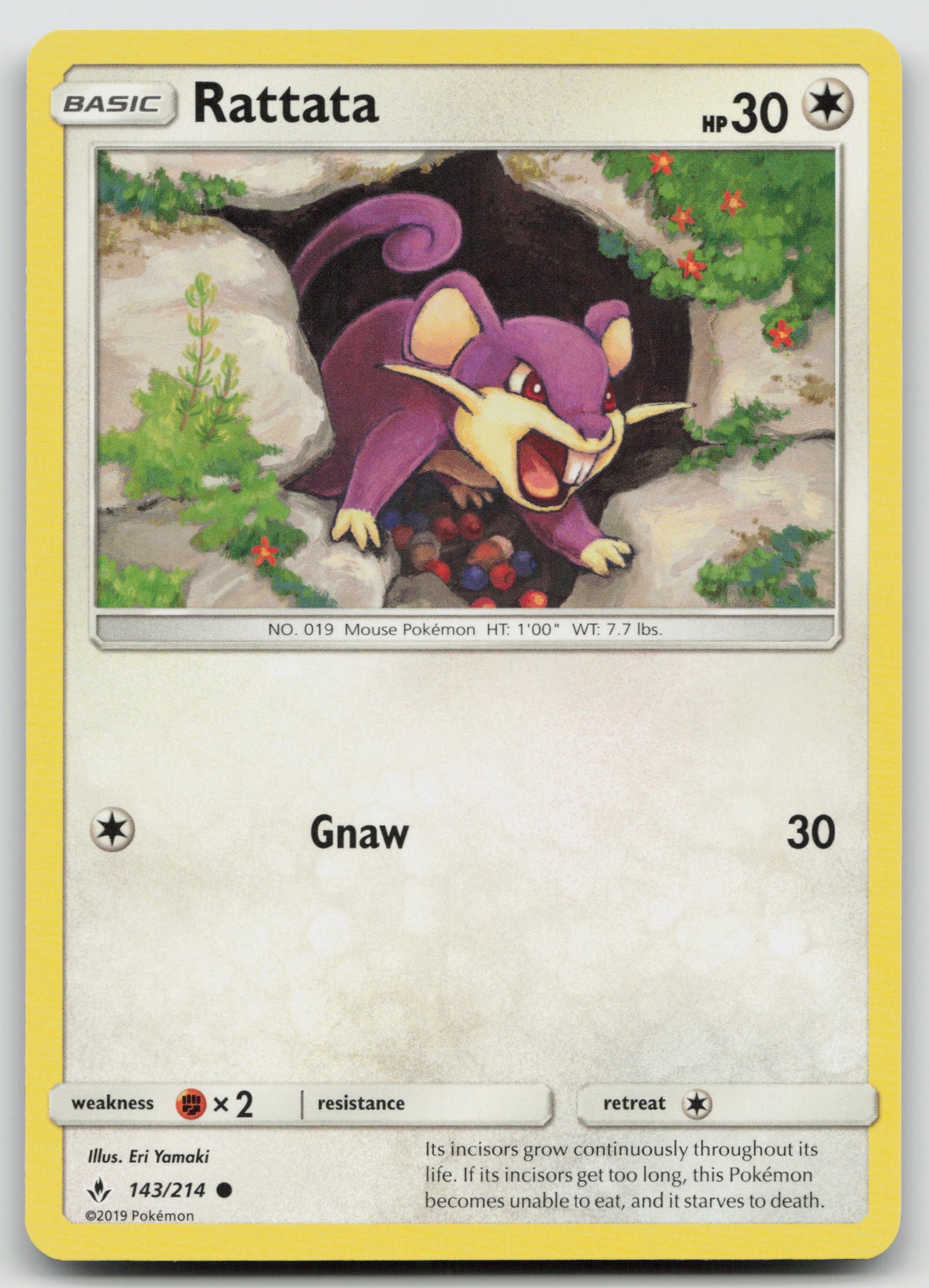 Rattata Common Normal SM10 143/214 NM