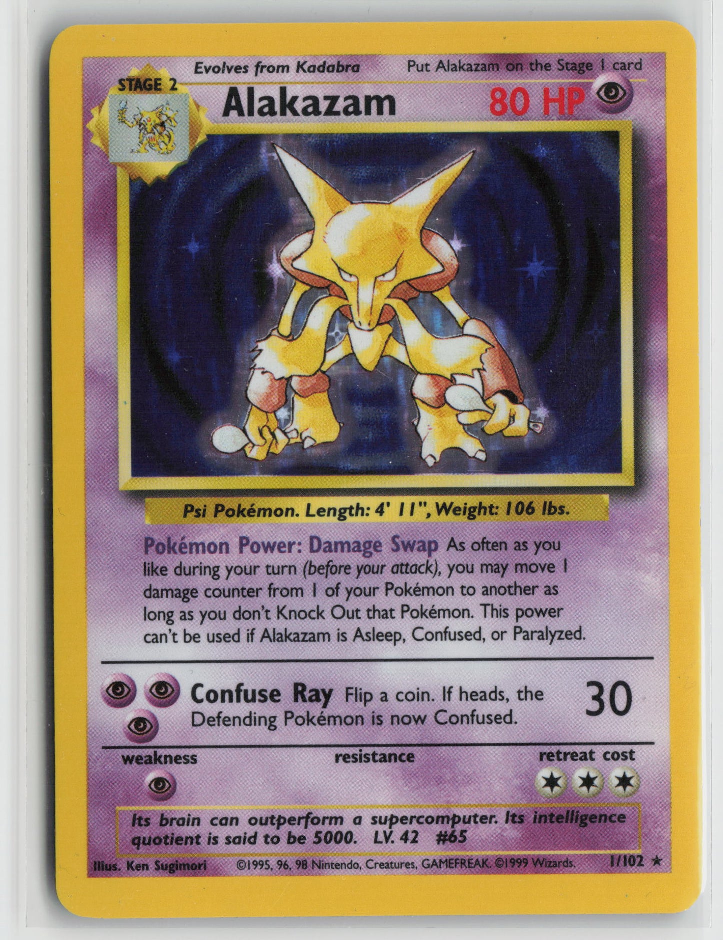 Alakazam Holo Rare Base Set 001/102 LP