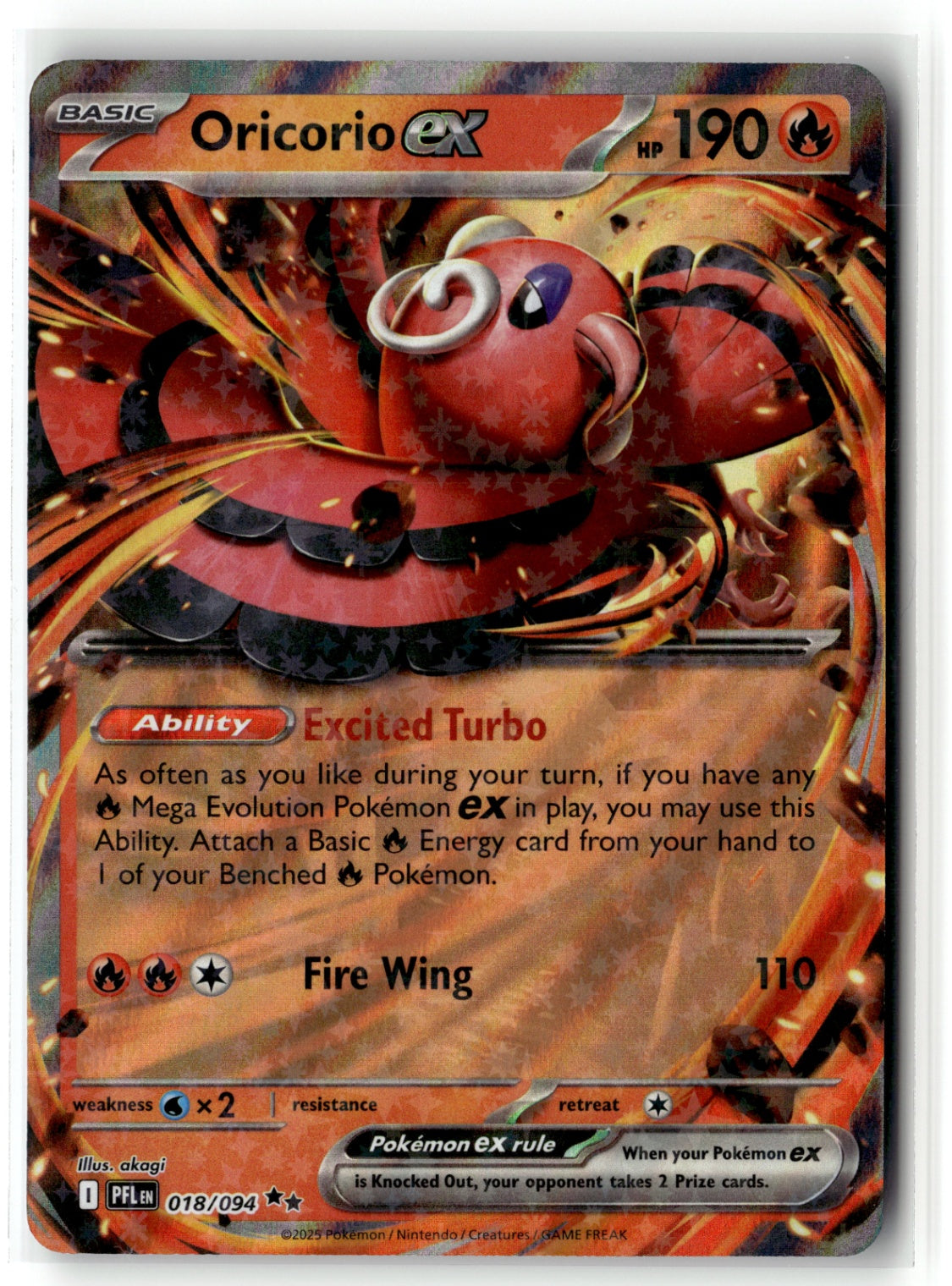 Oricorio ex - Double Rare ME02: Phantasmal Flames 018/094 NM