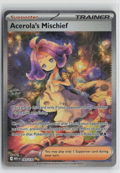 Acerola's Mischief Special Illustration Rare Holo MEG 183/132 NM