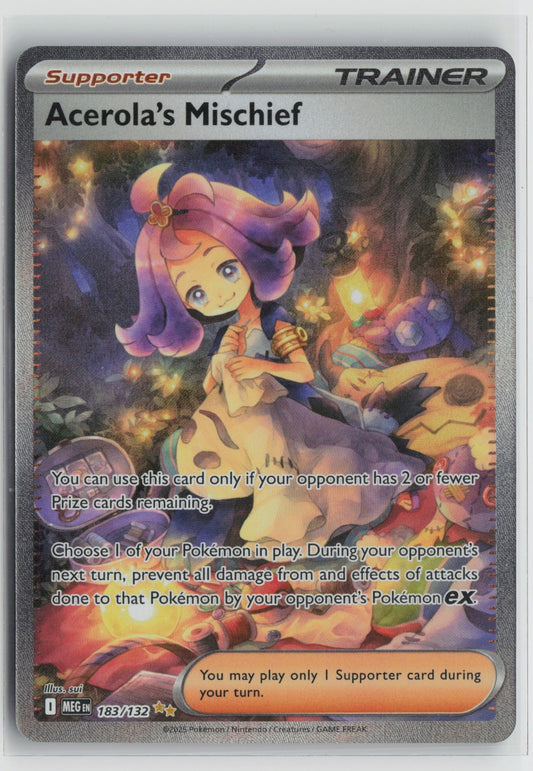 Acerola's Mischief Special Illustration Rare Holo MEG 183/132 NM