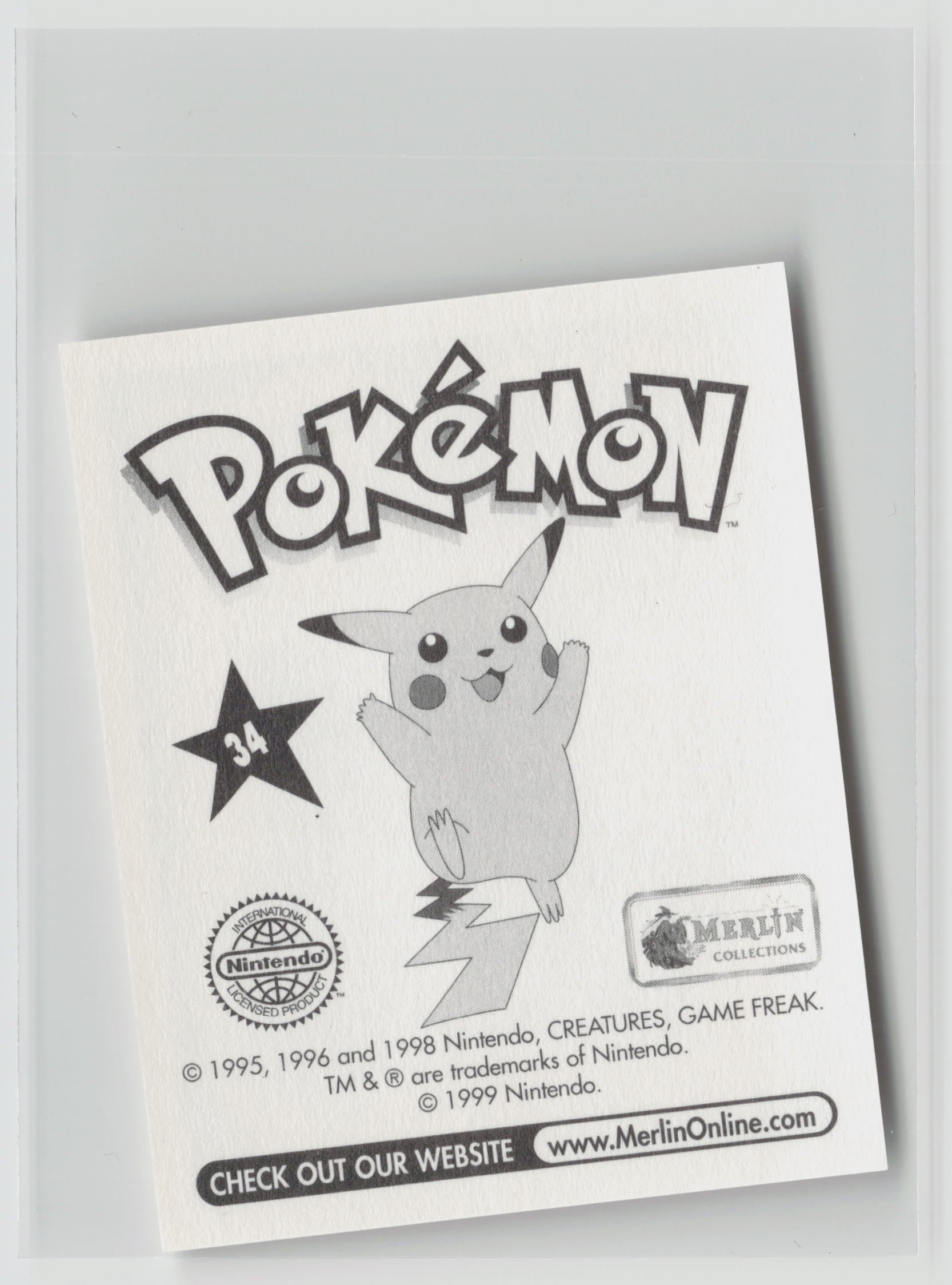 Nidoking - Merlin Topps Sticker 1999 #34 NM (Back)