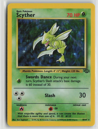 Scyther (10) Holo Rare Unlimited Holo JU 10/64 MP