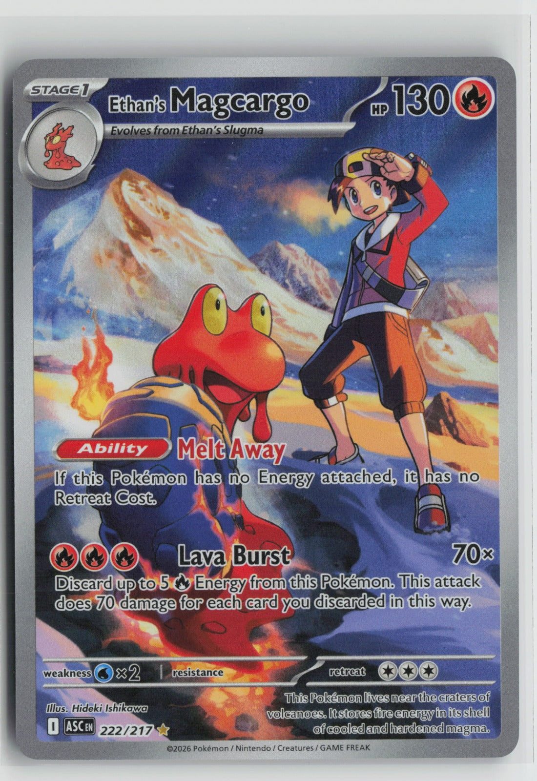 Ethan's Magcargo - Illustration Rare Holo ASC 222/217 NM