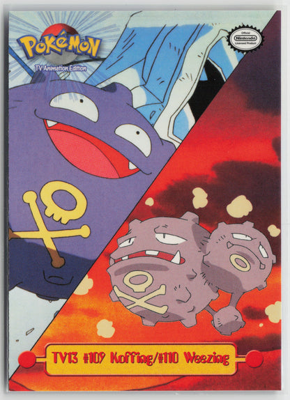 TV13 #109 Koffing/#110 Weezing Topps TV Animation Series 1999 Non-Holo LP