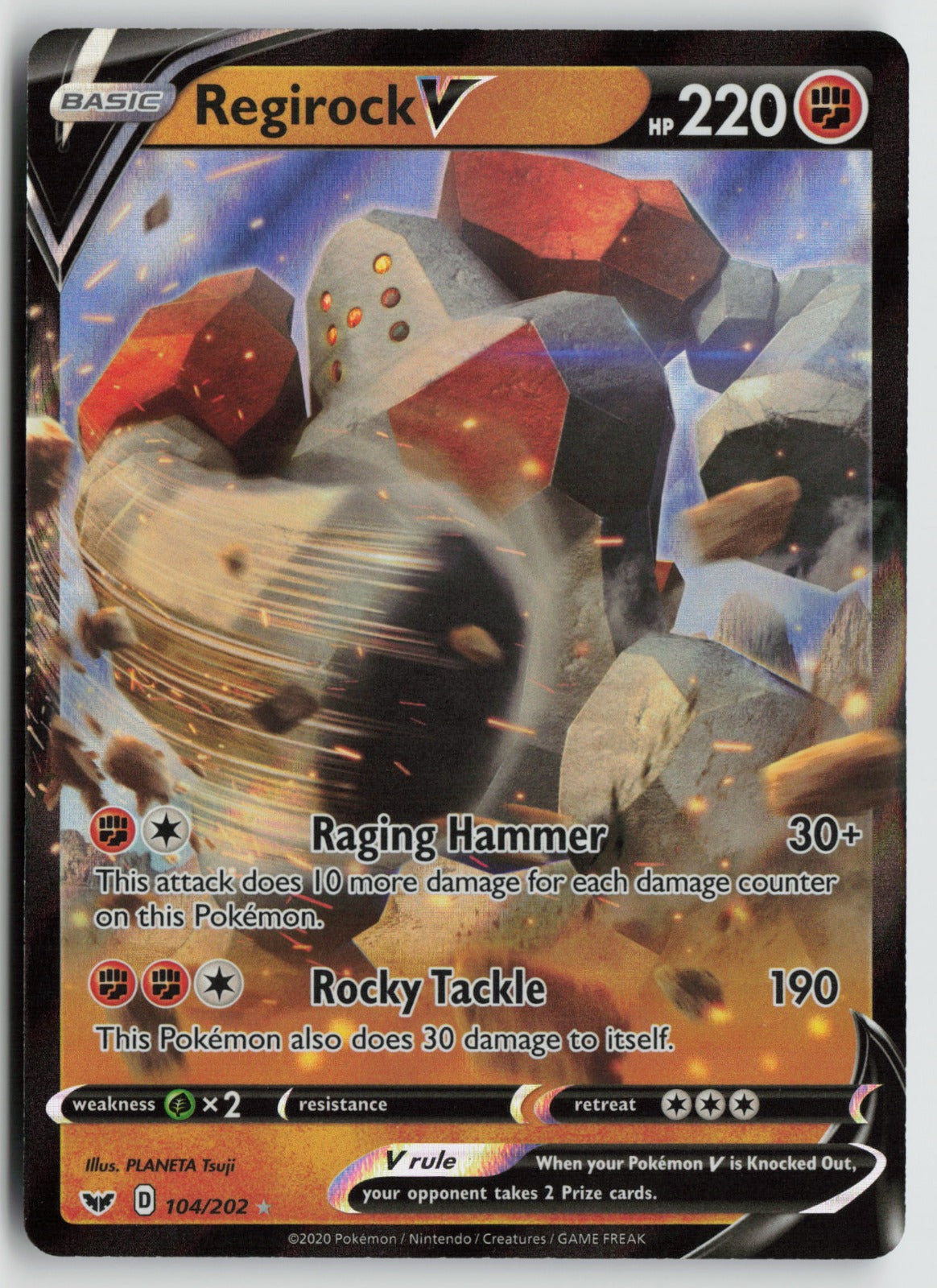 Regirock V Ultra Rare Holo SWSH01 104/202 NM