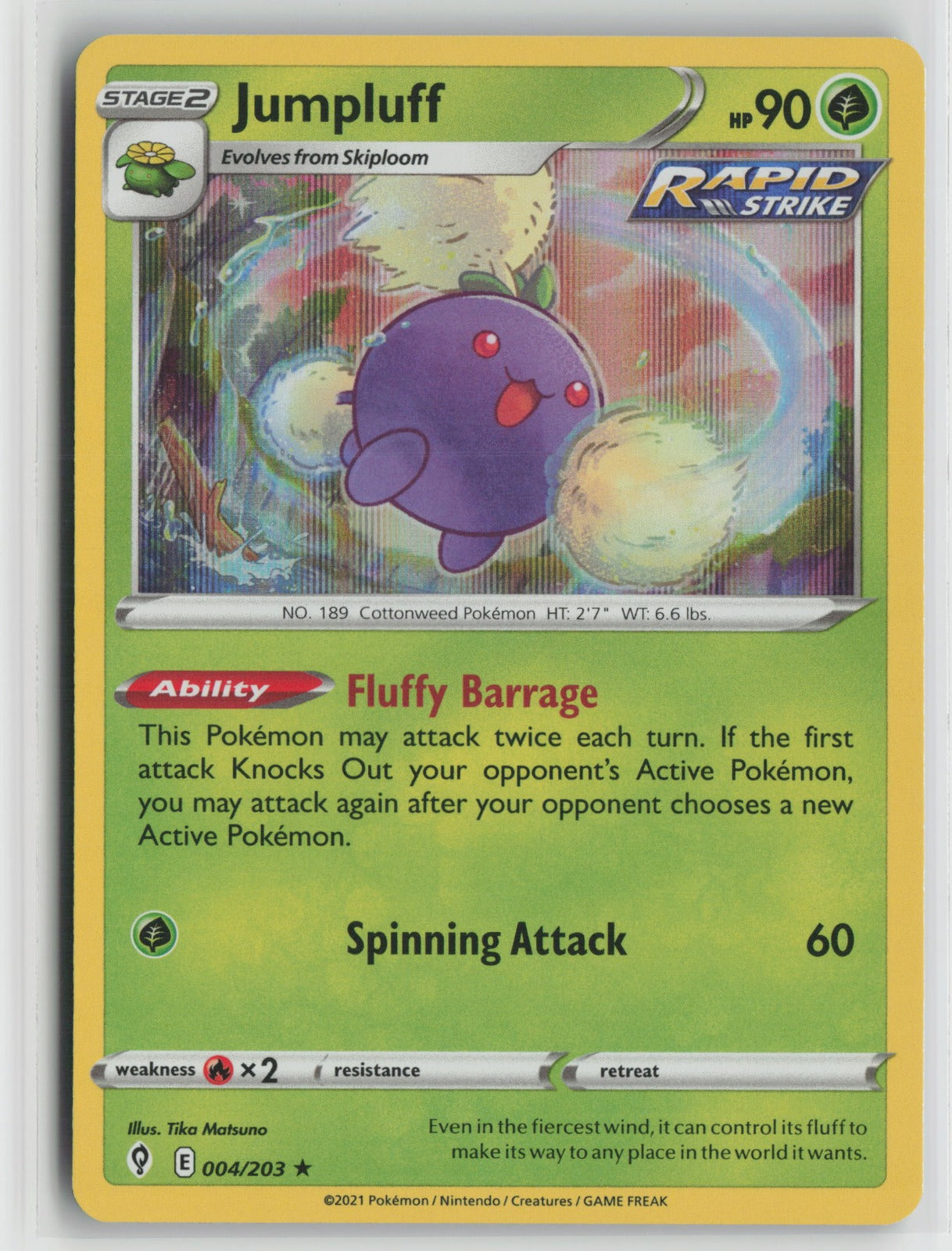 Jumpluff Holo Rare SWSH07 004/203 NM