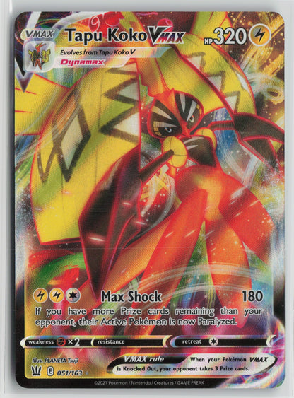 Tapu Koko VMAX Ultra Rare Holo SWSH05 051/163 NM