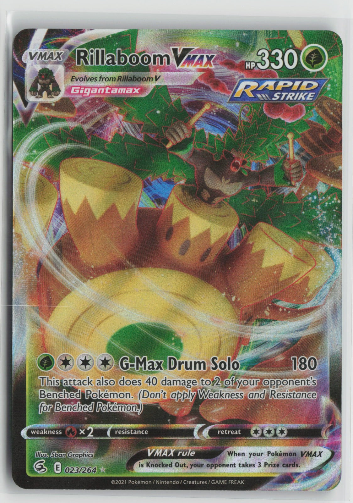 Rillaboom VMAX Ultra Rare Holo SWSH08 023/264 NM