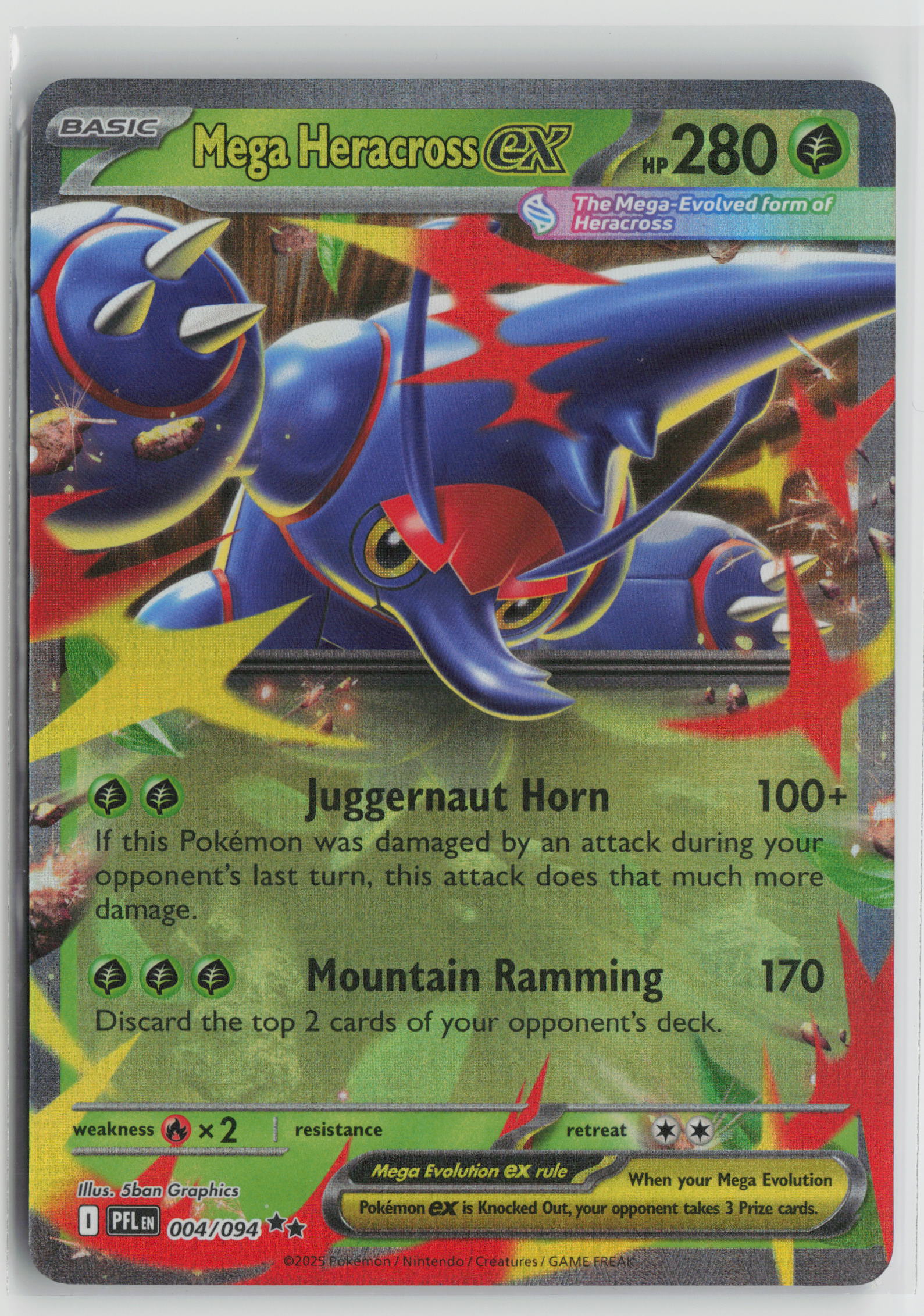 Mega Heracross ex - Double Rare Holo PFL 004/094 NM