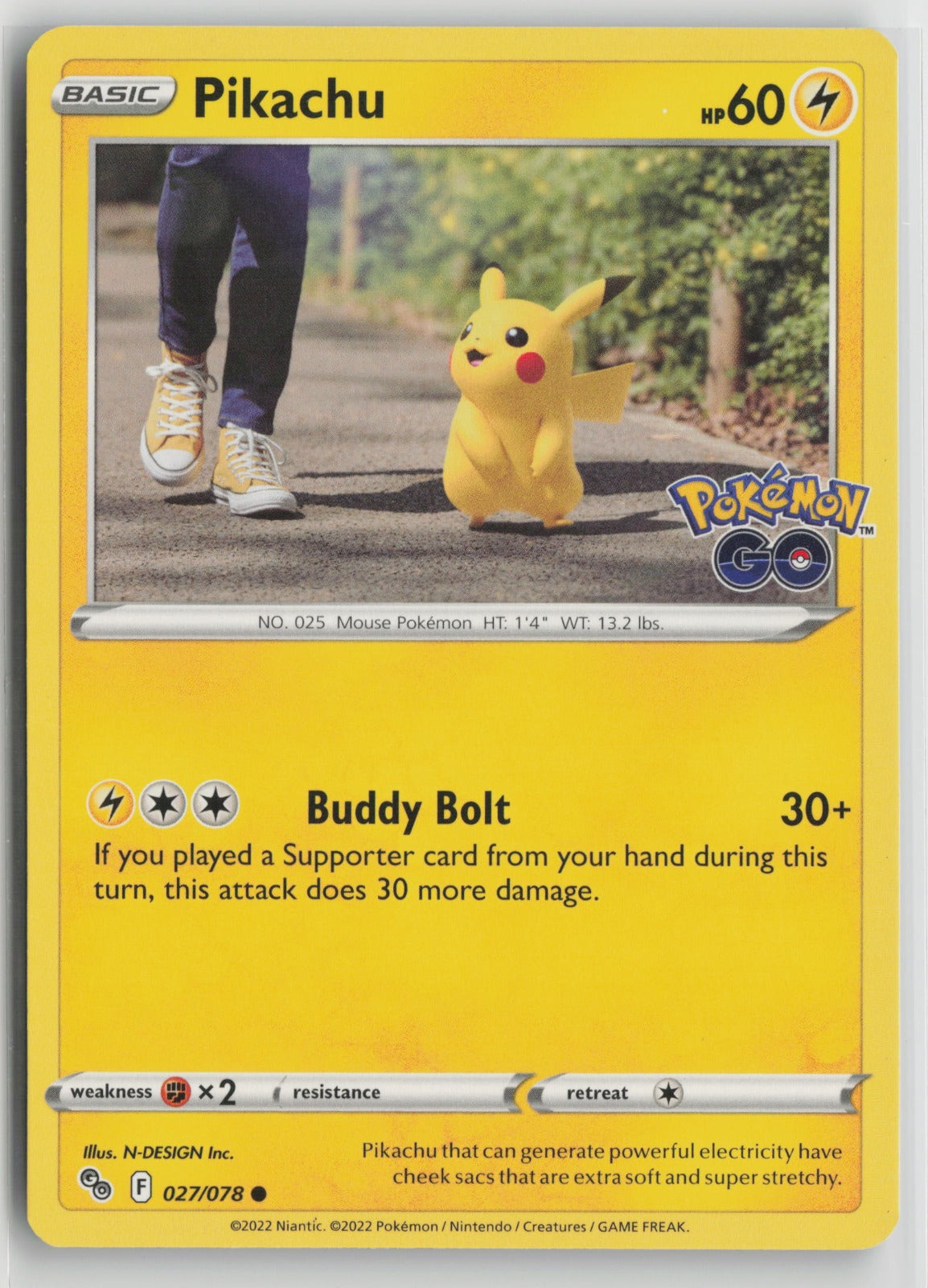 Pikachu (27) Common PGO 027/078 NM