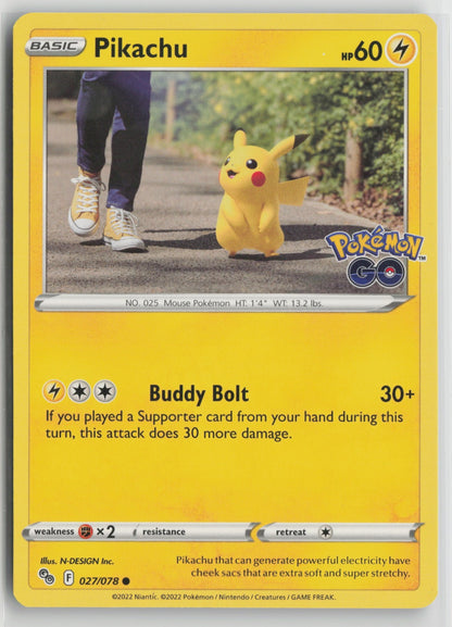 Pikachu (27) Common PGO 027/078 NM