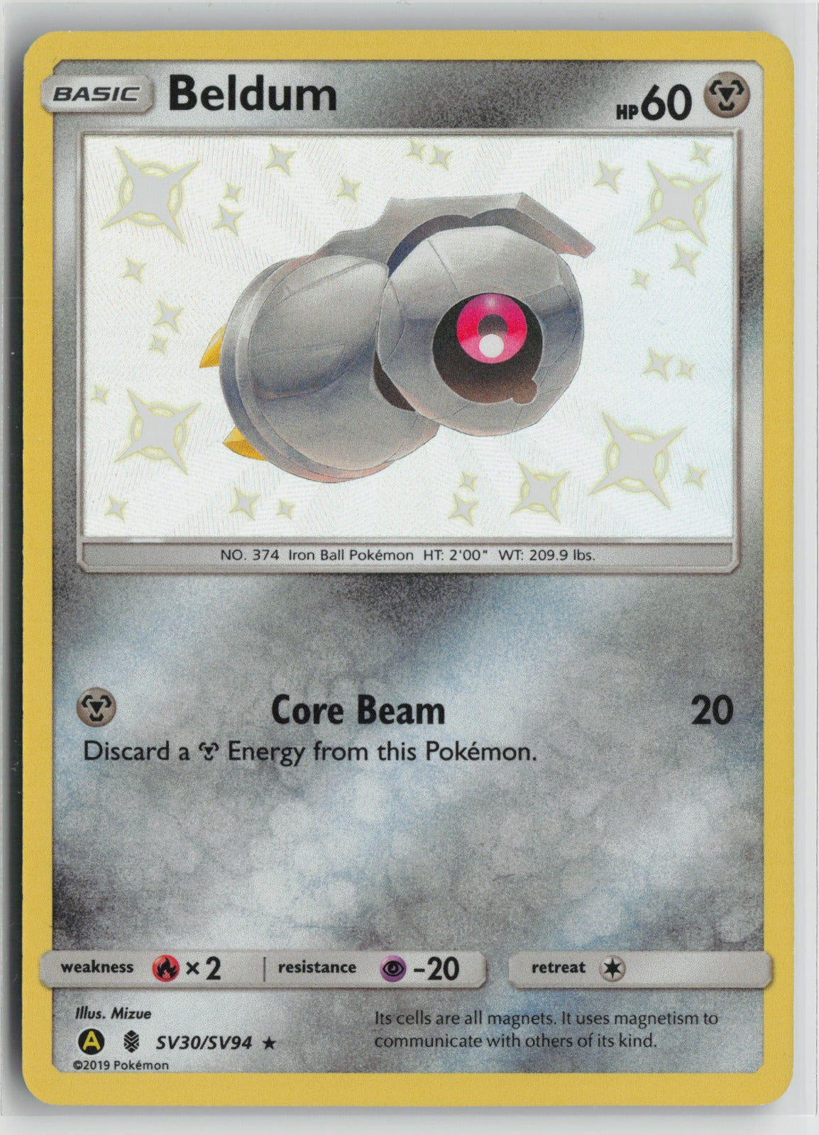 Beldum Shiny Holo Rare Holo HIF:SV SV30/SV94 NM- C