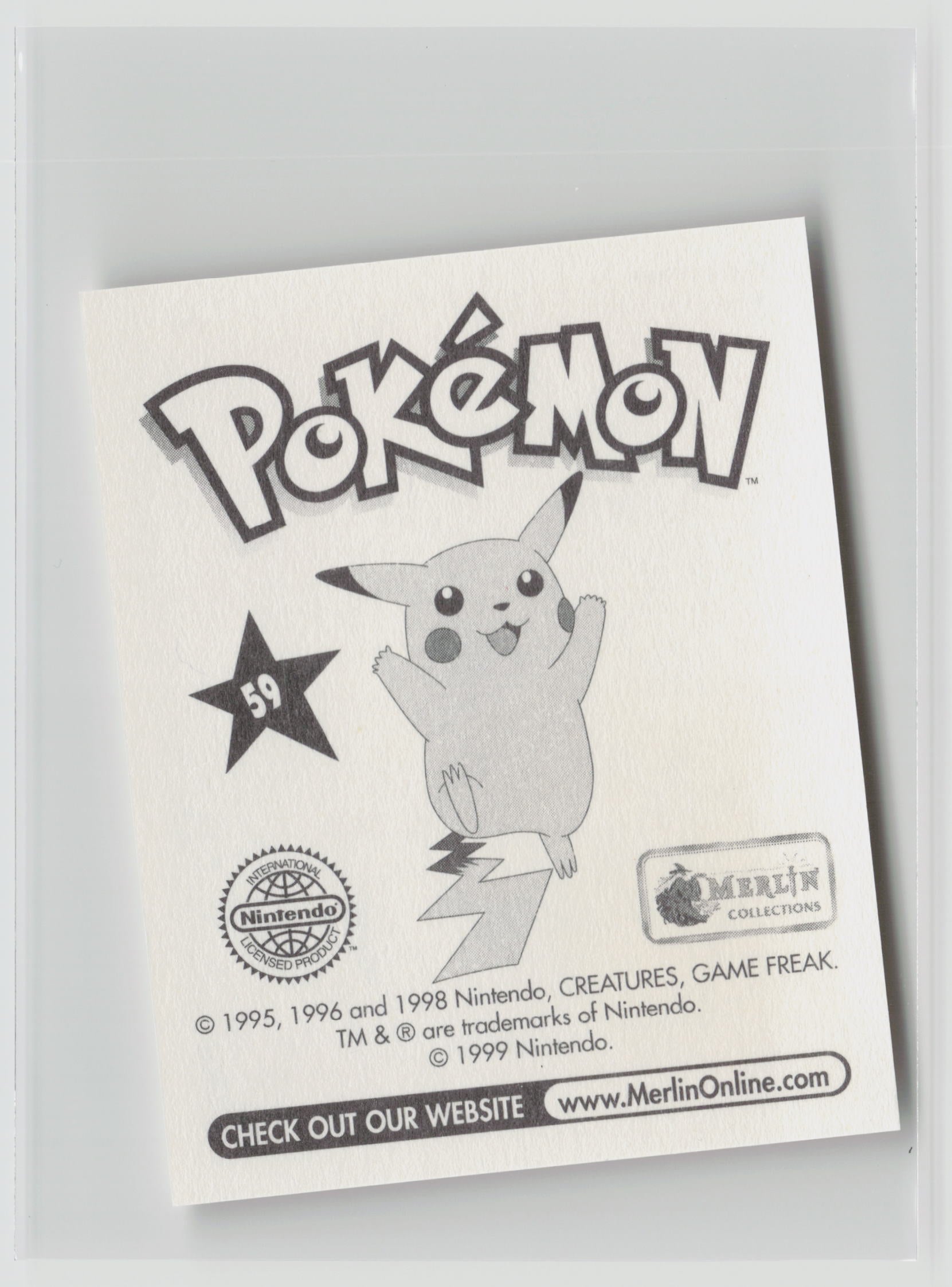 Arcanine - Merlin Topps Sticker 1999 #59 NM (Back)