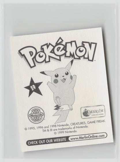 Arcanine - Merlin Topps Sticker 1999 #59 NM (Back)